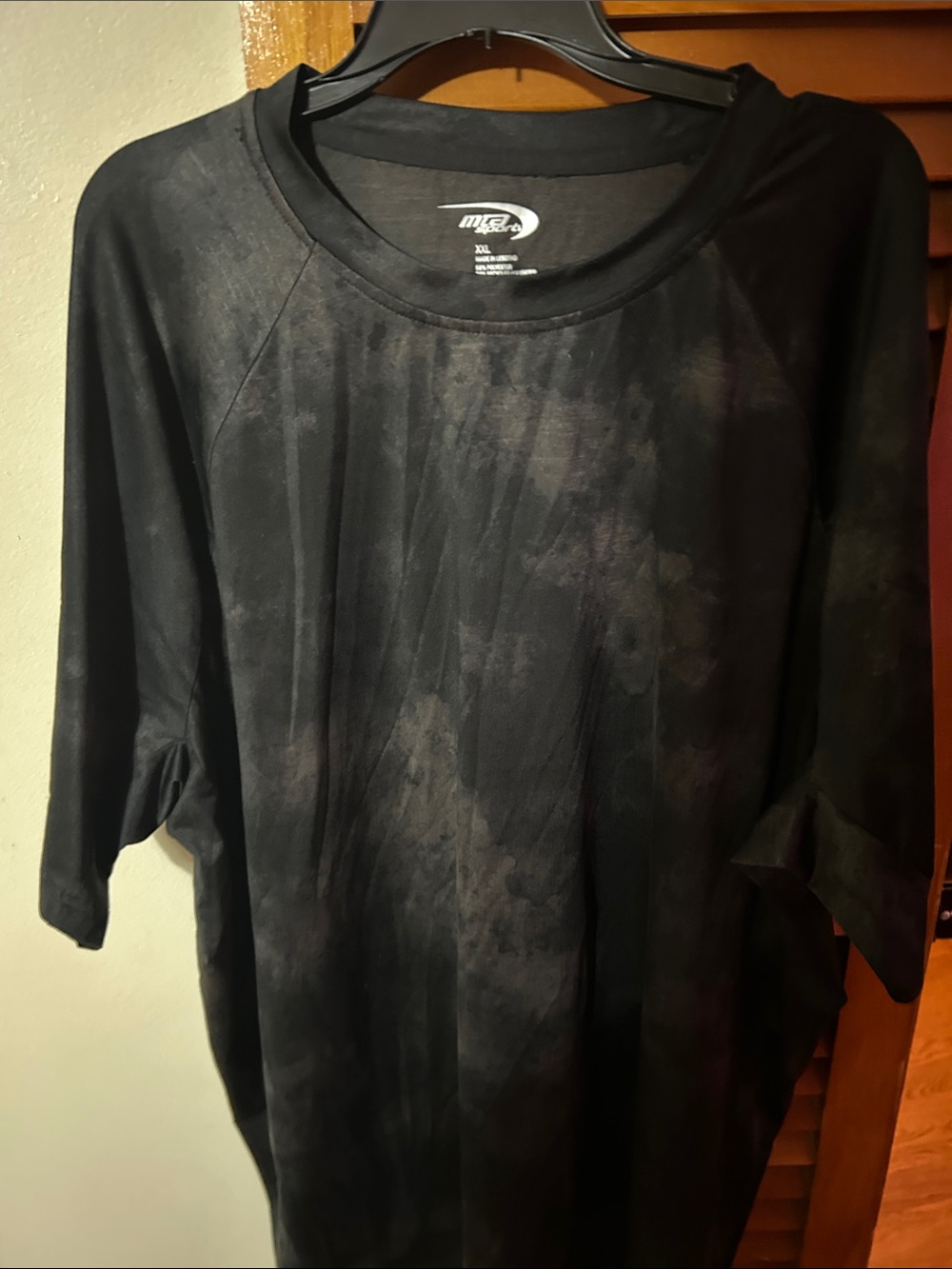 Mta Sports Men's Black Washed Short Sleeve Crew Tee - Relaxed Fit